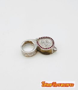 กล้องส่องพระลงยา ฝังพลอยทับทิม เลนส์cannon10x