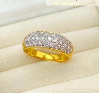 แหวนเพชรแท้31เม็ด  0.75 กะรัต ทอง4.9กรัม ไซส์55