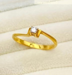 แหวนเพชรแท้1เม็ด 0.70กะรัต ทอง2กรัม ไซส์54