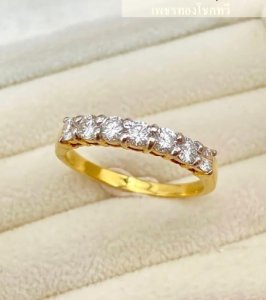 แหวนเพชรแท้ 7เม็ด 0.78กะรัต ทอง 3.2กรัม ไซส์ 57